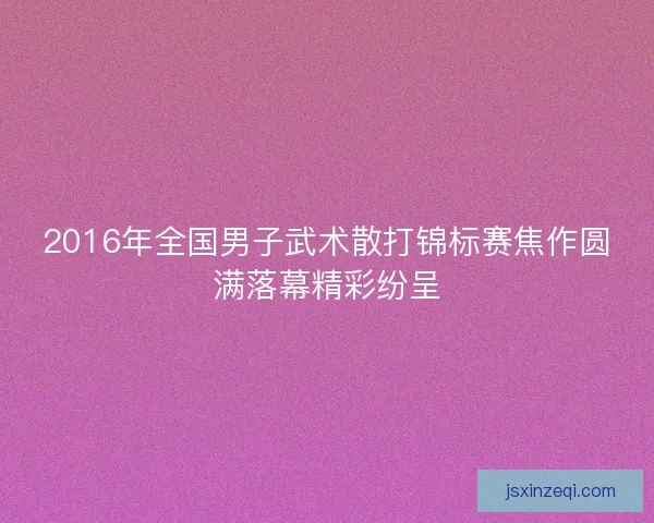 2016年全国男子武术散打锦标赛焦作圆满落幕精彩纷呈 2016年全国男子武术散打锦标赛焦作圆满落幕精彩纷呈